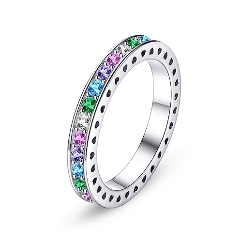 Bellitia Jewelry Damen Eternity Ring Ewigkeit Ring 925 Sterling Silber Rhodiniert CZ Diamant Stapelbarer Verlobungsringe Eheringe Trauringe Bandring, Mehrfarbige Zirkonia Schmuck Bellitia Jewelry Damen Eternity Ring Ewigkeit Ring 925 Sterling Silber Rhodiniert CZ Diamant Stapelbarer Verlobungsringe Eheringe Trauringe Bandring, Mehrfarbige Zirkonia Schmuck von Bellitia Jewelry