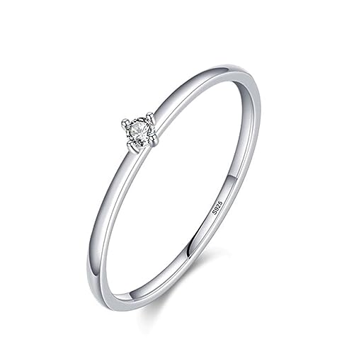 Bellitia Jewelry Damen Simuliert Diamant Solitärring 925 Sterling Silber Rhodiniert/Vergoldet Ringe mit Moissanit im Brillantschliff, Verlobungsring Vorsteckring Trauring von Bellitia Jewelry