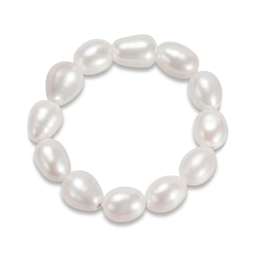 Bellitia Jewelry Mode Barock Perle Elastische Perlenringe, Hochwertige Süßwasser-Zuchtperlen Schmuck Geschenk für Frauen Mädchen von Bellitia Jewelry
