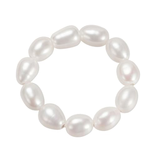 Bellitia Jewelry Mode Barock Perle Elastische Perlenringe, Hochwertige Süßwasser-Zuchtperlen Schmuck Geschenk für Frauen Mädchen von Bellitia Jewelry