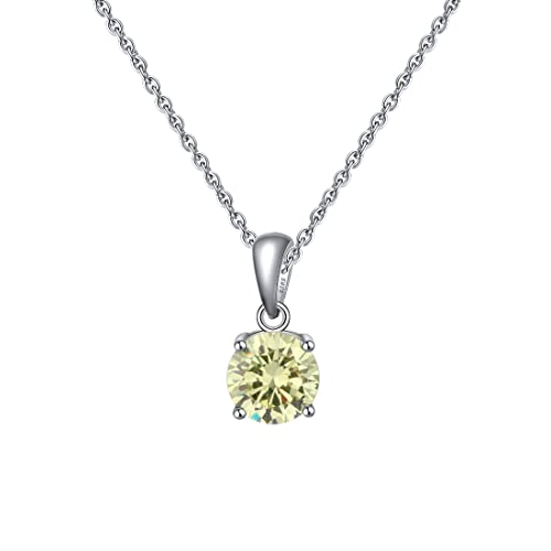 Bellitia Jewelry Peridot Halskette Damen Anhänger in 925 Sterling Silber, August Geburtsstein Geschenk für Mutter Damen Frau Mädchen Schmuck für Valentinstag Geburtstag von Bellitia Jewelry