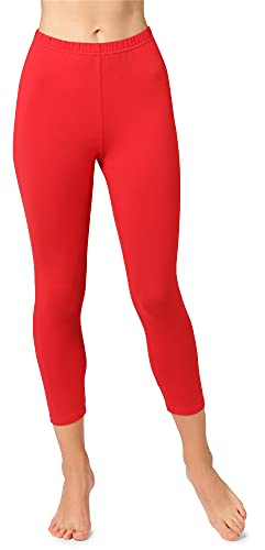 Bellivalini Damen 3/4 Leggings aus Baumwolle BLV50-156 (Rot, 3XL) von Bellivalini