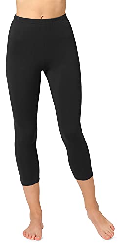 Bellivalini Damen 3/4 Leggings aus Baumwolle BLV50-156 (Schwarz, L) von Bellivalini