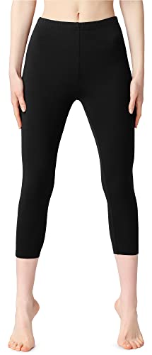 Bellivalini Damen 3/4 Leggings aus Baumwolle BLV50-199 (Schwarz, L) von Bellivalini