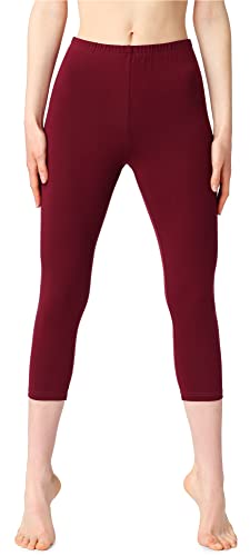 Bellivalini Damen 3/4 Leggings aus Baumwolle BLV50-199 (Weinrot, L) von Bellivalini