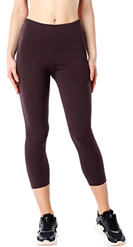 Bellivalini Damen 3/4 Leggings aus Bio-Baumwolle BLV50-184 (Braun, XXL) von Bellivalini