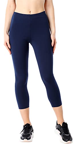 Bellivalini Damen 3/4 Leggings aus Bio-Baumwolle BLV50-184 (Dunkelblau, L) von Bellivalini