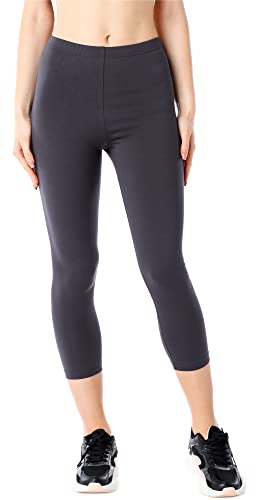 Bellivalini Damen 3/4 Leggings aus Bio-Baumwolle BLV50-184 (Graphite, L) von Bellivalini