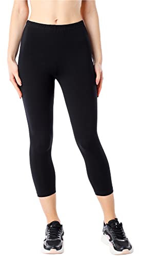 Bellivalini Damen 3/4 Leggings aus Bio-Baumwolle BLV50-184 (Schwarz, M) von Bellivalini