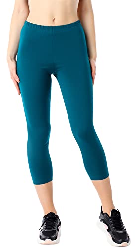 Bellivalini Damen 3/4 Leggings aus Bio-Baumwolle BLV50-184 (Smaragdgrün, S) von Bellivalini