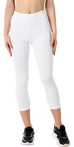 Bellivalini Damen 3/4 Leggings aus Bio-Baumwolle BLV50-184 (Weiß, 3XL) von Bellivalini