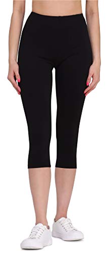 Bellivalini Damen 3/4 Leggings aus Viskose BLV50-148 (Schwarz, S) von Bellivalini