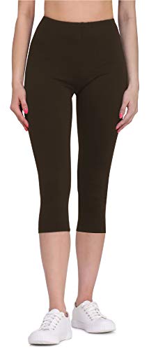 Bellivalini Damen 3/4 Leggings aus Viskose BLV50-148 (Braun, L) von Bellivalini