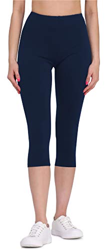 Bellivalini Damen 3/4 Leggings aus Viskose BLV50-148 (Dunkelblau, S) von Bellivalini