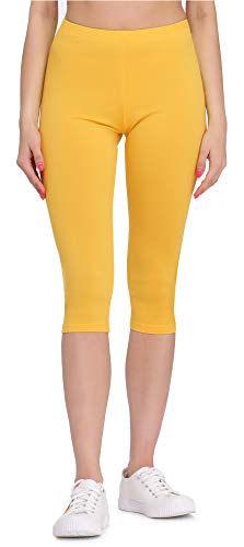 Bellivalini Damen 3/4 Leggings aus Viskose BLV50-148 (Gelb, L) von Bellivalini