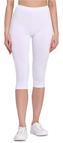 Bellivalini Damen 3/4 Leggings aus Viskose BLV50-148 (Weiß, 3XL) von Bellivalini