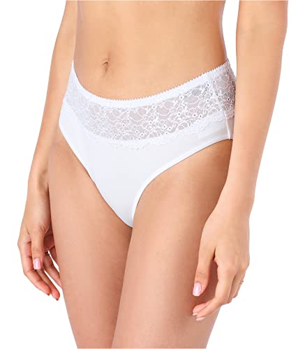 Bellivalini Damen Hipster Panties Baumwolle Spitze BLV50-196 (Weiß, XXL) von Bellivalini