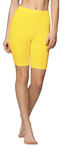 Bellivalini Damen Kurze Leggings aus Baumwolle BLV50-157 (Gelb, XL) von Bellivalini