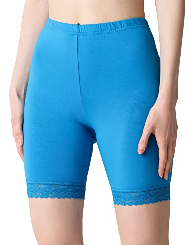 Bellivalini Damen Kurze Leggings aus Viskose mit Spitze BLV50-216 (Blau, 4XL) von Bellivalini