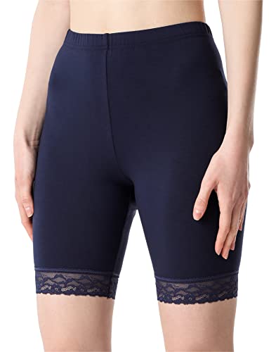 Bellivalini Damen Kurze Leggings aus Viskose mit Spitze BLV50-216 (Dunkelblau, 3XL) von Bellivalini