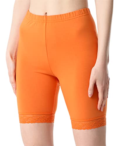 Bellivalini Damen Kurze Leggings aus Viskose mit Spitze BLV50-216 (Orange, 4XL) von Bellivalini