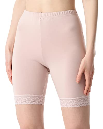 Bellivalini Damen Kurze Leggings aus Viskose mit Spitze BLV50-216 (Puderrosa, 4XL) von Bellivalini