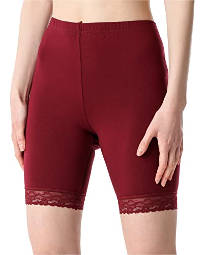 Bellivalini Damen Kurze Leggings aus Viskose mit Spitze BLV50-216 (Weinrot, L) von Bellivalini