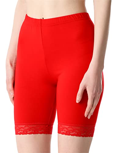 Bellivalini Damen Kurze Leggings mit Spitze BLV50-217 (Rot, L) von Bellivalini