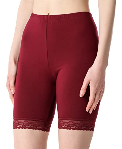 Bellivalini Damen Kurze Leggings mit Spitze BLV50-217 (Weinrot, S) von Bellivalini