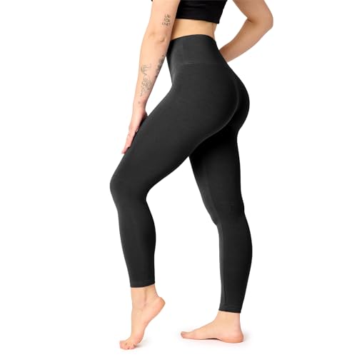 Bellivalini Damen Lange Leggings High Waist Comfort aus Viskose für Sport Yoga Gym BLV50-289 (Schwarz, M) von Bellivalini