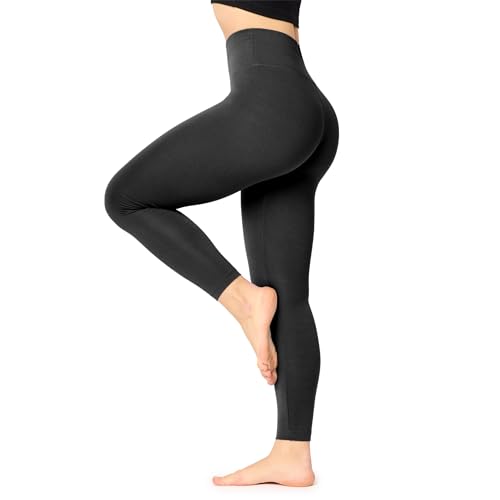 Bellivalini Damen Lange Leggings High Waist Slim aus Viskose für Sport Yoga Gym BLV50-292 (Schwarz, L) von Bellivalini