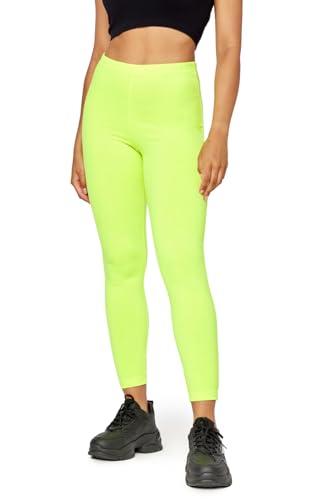 Bellivalini Damen Lange Leggings Neon 80er Jahre Sport Gym Joggen Tanz BLV50-294 (Neon Gelb, M) von Bellivalini