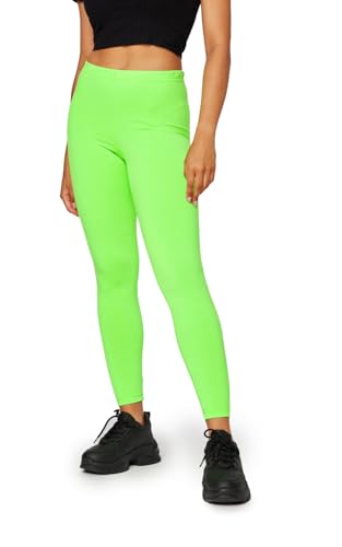 Bellivalini Damen Lange Leggings Neon 80er Jahre für Sport Party Gym BLV50-293 (Neon Grün, M) von Bellivalini