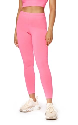 Bellivalini Damen Lange Leggings Neon 80er Jahre für Sport Party Gym BLV50-293 (Rosa, 4XL) von Bellivalini