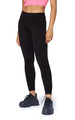 Bellivalini Damen Lange Leggings Neon 80er Jahre für Sport Party Gym BLV50-293 (Schwarz, 3XL) von Bellivalini