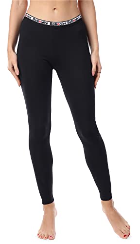 Bellivalini Damen Lange Leggings Sportleggings Fitnessleggings aus Baumwolle BLV50-177 (Schwarz, L) von Bellivalini