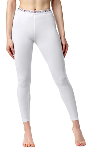 Bellivalini Damen Lange Leggings Sportleggings Fitnessleggings aus Baumwolle BLV50-177 (Weiß, 3XL) von Bellivalini