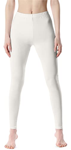 Bellivalini Damen Lange Leggings aus Baumwolle BLV50-198 (Ecru,S) von Bellivalini