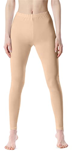 Bellivalini Damen Lange Leggings aus Baumwolle BLV50-198 (Nude,L) von Bellivalini