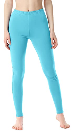 Bellivalini Damen Lange Leggings aus Baumwolle BLV50-198 (Türkis, S) von Bellivalini