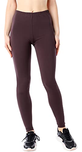 Bellivalini Damen Lange Leggings aus Bio-Baumwolle BLV50-183 (Braun, L) von Bellivalini