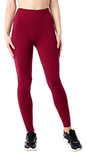 Bellivalini Damen Lange Leggings aus Bio-Baumwolle BLV50-183 (Weinrot, 3XL) von Bellivalini