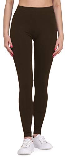 Bellivalini Leggings Damen aus Viskose Ganzjährig Bequeme Bekleidung Damen für tägliches Tragen oder Sport BLV50-147 (Braun, M) von Bellivalini