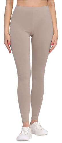Bellivalini Leggings Damen aus Viskose Ganzjährig Bequeme Bekleidung Damen für tägliches Tragen oder Sport BLV50-147 (Caffelate, XS) von Bellivalini