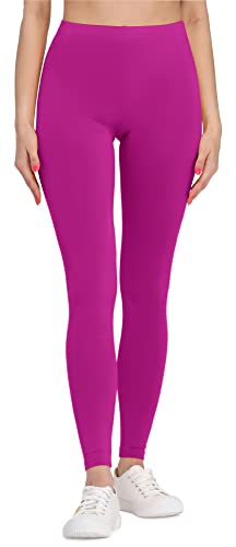 Bellivalini Leggings Damen aus Viskose Ganzjährig Bequeme Bekleidung Damen für tägliches Tragen oder Sport BLV50-147 (Fuchsie-2, XL) von Bellivalini