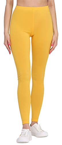 Bellivalini Leggings Damen aus Viskose Ganzjährig Bequeme Bekleidung Damen für tägliches Tragen oder Sport BLV50-147 (Gelb, 3XL) von Bellivalini