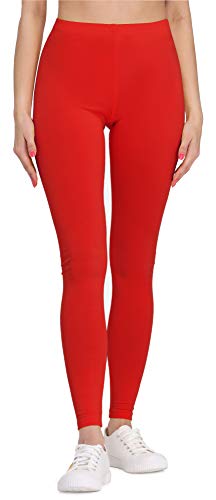 Bellivalini Leggings Damen aus Viskose Ganzjährig Bequeme Bekleidung Damen für tägliches Tragen oder Sport BLV50-147 (Rot, L) von Bellivalini