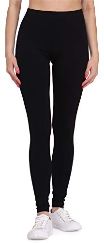 Bellivalini Leggings Damen aus Viskose Ganzjährig Bequeme Bekleidung Damen für tägliches Tragen oder Sport BLV50-147 (Schwarz, M) von Bellivalini