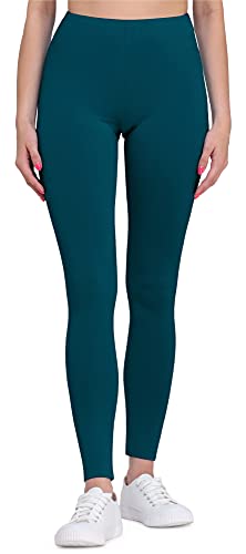 Bellivalini Leggings Damen aus Viskose Ganzjährig Bequeme Bekleidung Damen für tägliches Tragen oder Sport BLV50-147 (Smaragdgrün, XL) von Bellivalini