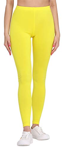 Bellivalini Leggings Damen aus Viskose Ganzjährig Bequeme Bekleidung Damen für tägliches Tragen oder Sport BLV50-147 (Zitrone, L) von Bellivalini